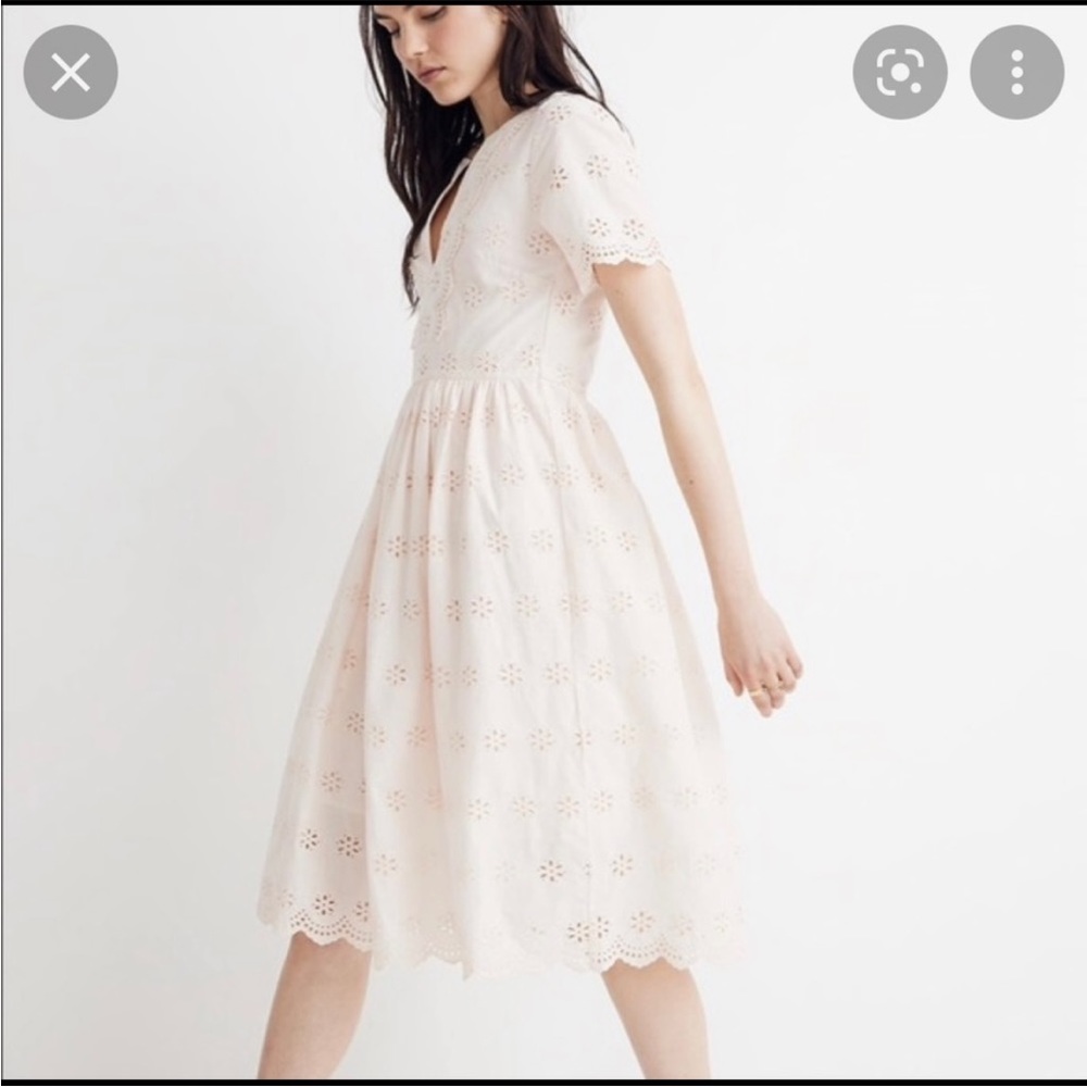 Madewell Scalloped Eyelet Midi Dress